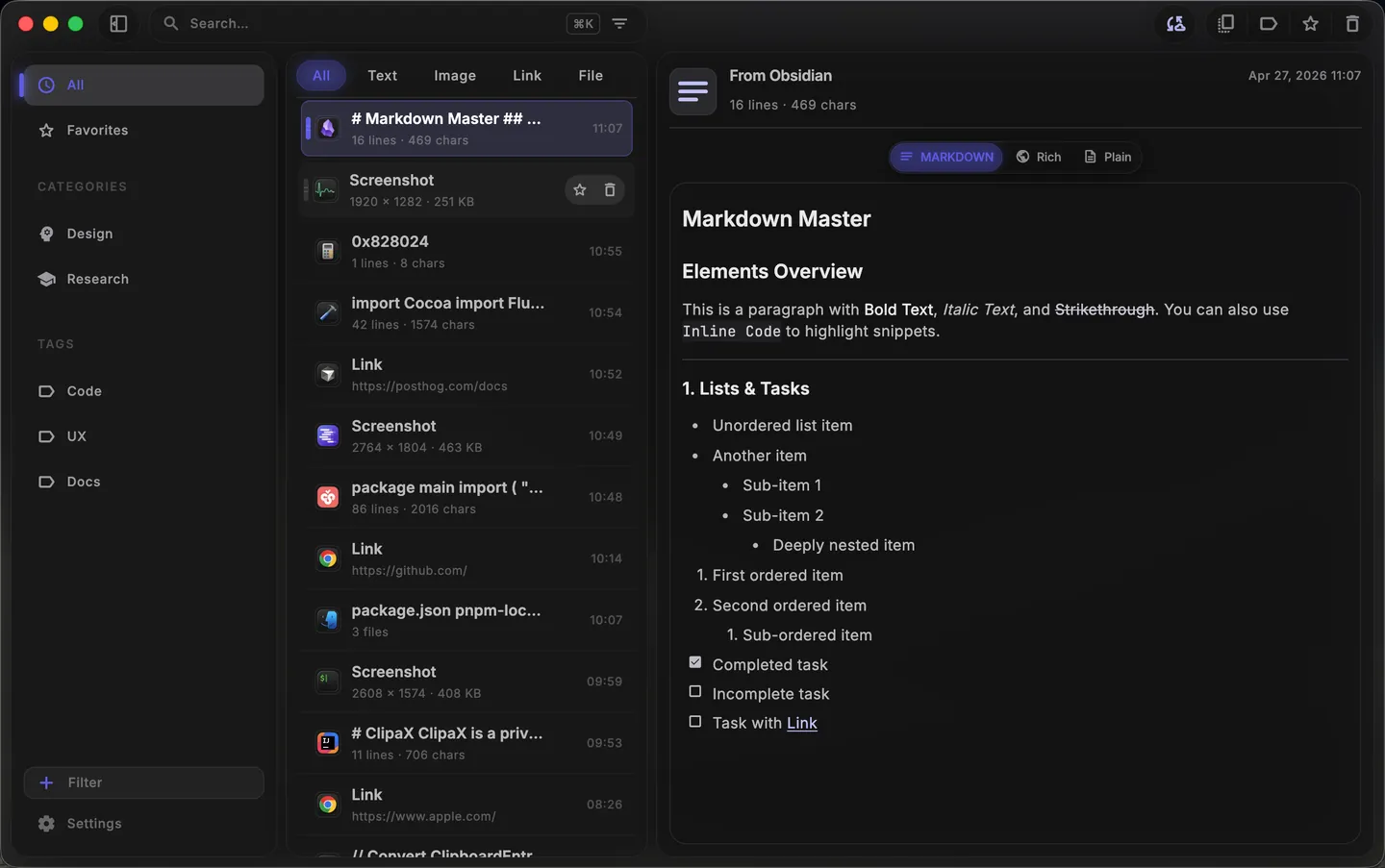 ClipaX Dashboard (Canvas)
